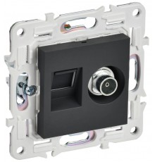 SKANDY Розетка двойная TV+RJ45 кат.5E SK-A14G графит  SK-AK20-1-K53  IEK