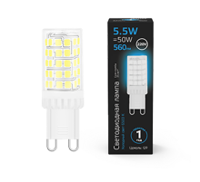 Лампа светодиодная G9 AC185-265V 5,5W 560lm 6500K керамика LED 1/10/200  107009306  Gauss