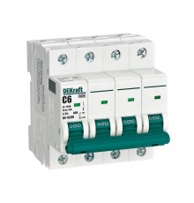 Выключатель автоматический без теплозащиты четырехполюсный ВА-103М 4P 6А характеристика C 6кА  12527DEK  Dekraft