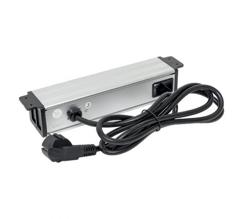 Встраиваемый настольный розеточный блок для крепления под столом, 10 модулей, C-Line, металлик  cl-vnbu-10-s  EKF