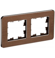 BRITE Рамка 2-ая РУ-2-1-Бр металл коричневый RE AL  BR-M22-M-21-K30  IEK