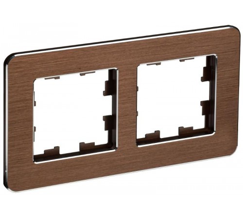 BRITE Рамка 2-ая РУ-2-1-Бр металл коричневый RE AL  BR-M22-M-21-K30  IEK