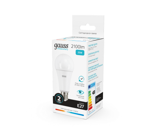 Лампа светодиодная LED 25Вт E27 220В 4100К А67 Elementary  73225  Gauss