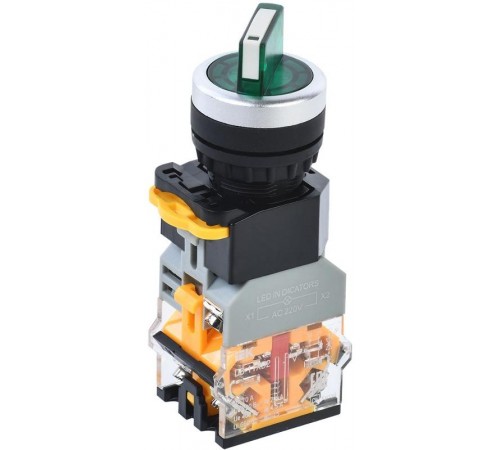Переключатель D8-11XD2 2 полож. 1з+1р с подсвет. зеленый  BSW30-11XD2-3-14-2-K06  IEK
