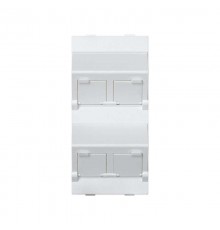 Simon Connect Наклонный адаптер на 4хRJ45 коннектора, S-модуль, белый  S80C-9  Simon