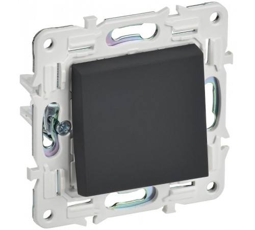 SKANDY Выключатель 1-клавишный проходной 10А SK-V02G графит  SK-V12-0-10-K53  IEK