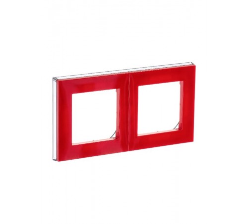 ABB Levit Красный / дымчатый чёрный Рамка 2-ая  3901H-A05020 65W  2CHH015020A6065  ABB