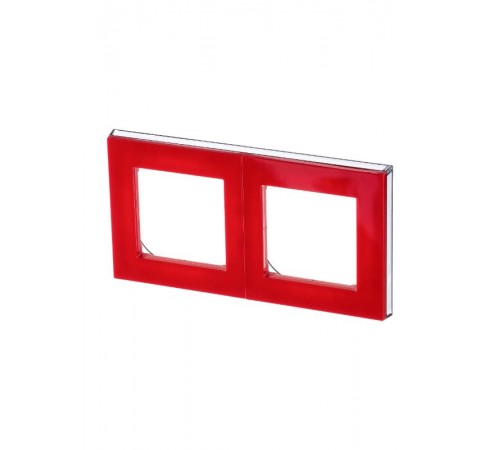 ABB Levit Красный / дымчатый чёрный Рамка 2-ая  3901H-A05020 65W  2CHH015020A6065  ABB