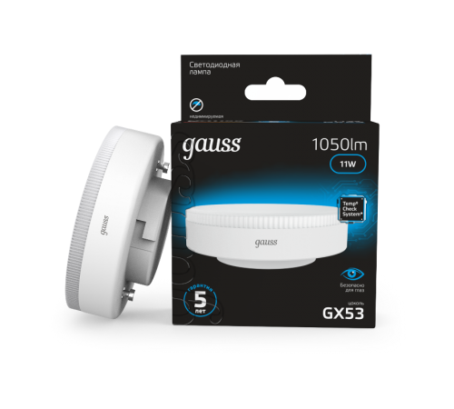 Лампа светодиодная GX53 11W 1050lm 6500K LED 1/10/100  108008311  Gauss