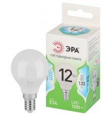 Лампа светодиодная  GREEN LINE LED P45-12W-840-E14 GL E14 12 Вт шар яркий белый свет  Б0067049  ЭРА