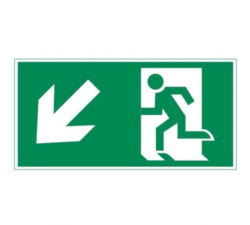 пиктограмма "ФИГУРА / СТРЕЛКА ВЛЕВО ВНИЗ" 400х200мм для аварийно-эвакуационного светильника Vault  V5-EM03-60.013.018  VARTON