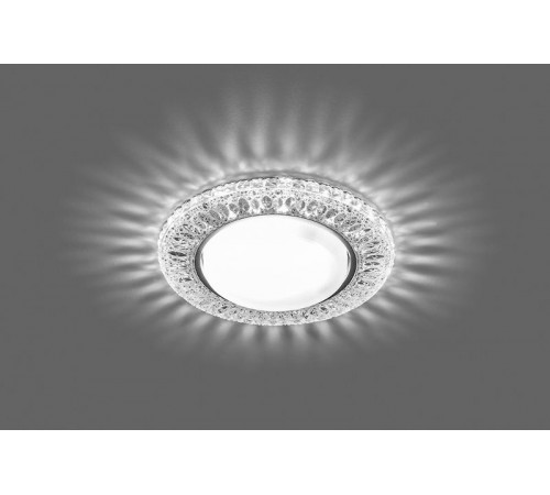 Светильник потолочный встраиваемый под лампу GX53 CD4022 20LED*2835 SMD 4000K, 15W GX53, без лампы, прозрачный, хром  29475  FERON