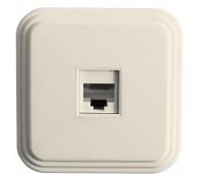 Розетка компьютерная 1-местная RJ-45, PST00-21-20 (РК8-01-БЖ), слоновая кость  49062  STEKKER