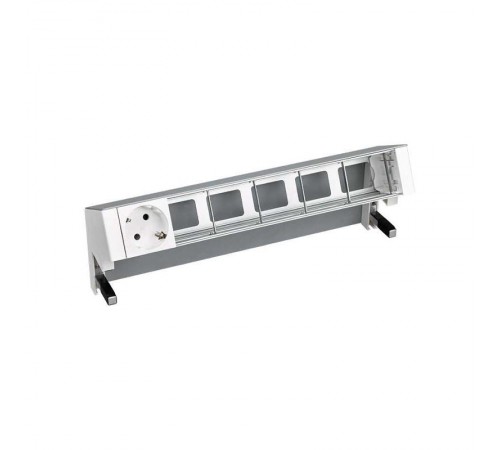 Simon S400 Настольный розеточный блок, 1х2P+E, 5 пустых модулей, алюминий, Simon 400  42601000-133  Simon