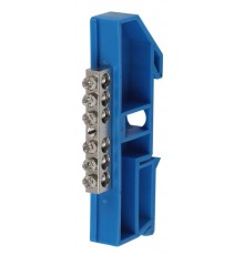 Шина N "Ноль" на DIN-изол ШНИ-6х9-6 никелированная Д-Синий (10/250/9000) NO-222-84-1  Б0044133  ЭРА