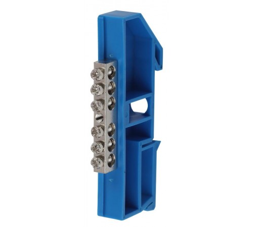 Шина N "Ноль" на DIN-изол ШНИ-6х9-6 никелированная Д-Синий (10/250/9000) NO-222-84-1  Б0044133  ЭРА