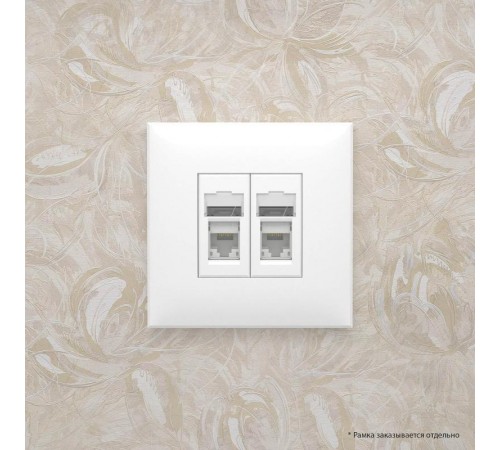 Розетка RJ-45 в стену, 5e двойная, "Avanti", "Белое облако" (замена на 4400664)  4400464  DKC