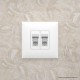 Розетка RJ-45 в стену, 5e двойная, "Avanti", "Белое облако" (замена на 4400664)  4400464  DKC
