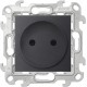 Simon 24 Графит Розетка 2К со шторками  2450441-038  Simon