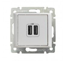Valena Белый DIY Зарядное устройство USB тип А / тип А 3000мА 15Вт  694370  Legrand