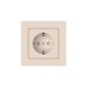 AtlasDesign Бежевый Розетка с заземлением со шторками, 16А, (в сборе с рамкой), быстрозажимные клеммы  ATN000244S  SE