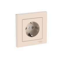 AtlasDesign Бежевый Розетка с заземлением со шторками, 16А, (в сборе с рамкой), быстрозажимные клеммы  ATN000244S  SE