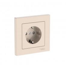AtlasDesign Бежевый Розетка с заземлением со шторками, 16А, (в сборе с рамкой), быстрозажимные клеммы  ATN000244S  SE