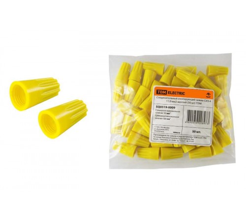 Соединительный изолирующий зажим СИЗ-4 11,0 мм2 желтый (50 шт)   SQ0519-0009  TDM
