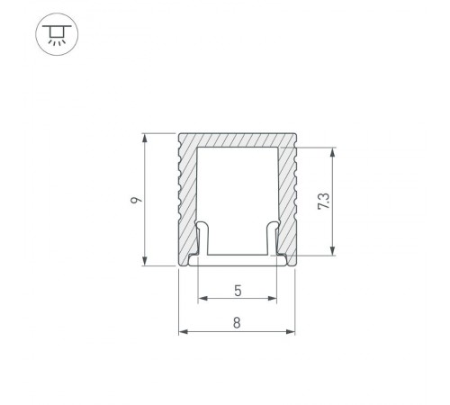Профиль SL-MINI-8-2000 ANOD BLACK (arlight, Алюминий)  030514  Arlight