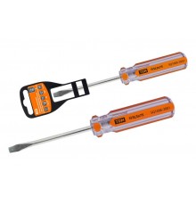 Отвертка шлицевая, прозрачная рукоятка, углеродистая сталь, тип SL3.0 x 75 мм, серия "Гранит"  SQ1006-2001  TDM