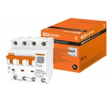 Выключатель автоматический дифференциального тока АВДТ 63 3п+N 25А C 300мА тип A  SQ0202-0026  TDM