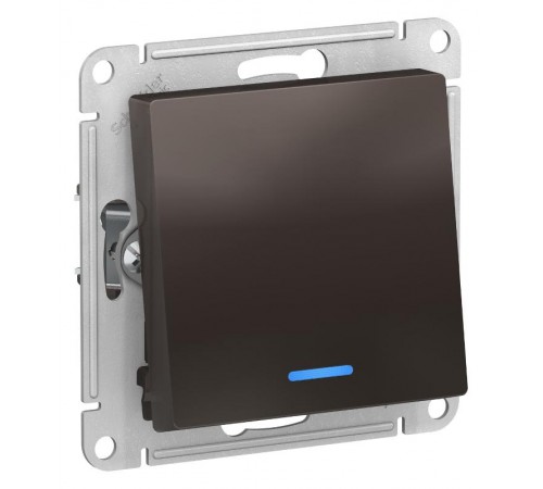 AtlasDesign Мокко Переключатель 1-клавишный с подсветкой, сх.6а, 10АХ, механизм  ATN000663  SE