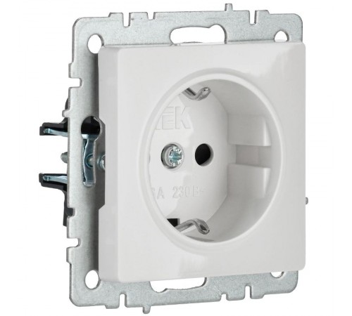 BRITE Розетка с заземлением со шторками 16А РС14-1-0-БрБ белый  BR-R14-16-K01  IEK