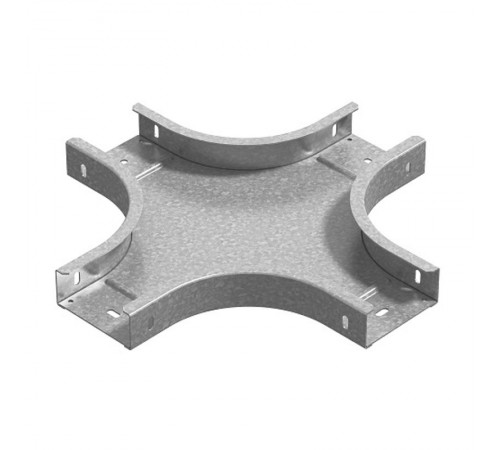 Разветвитель крестообразный горизонтальный к лотку ПЛК 300х35, толщ. 1,5 мм, гор. цинк, 385533  ХРП-300х35-1,5-R100-ГЦ   Ostec