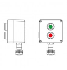 Взрывозащищенный пост управления из алюминия CPE-A-12-(1xP1G(11)-1xP1R(11))-1xKAEPM2MHK-20(C)1Ex d e IIC Т5 Gb / Ex tb IIIC T95°CDb IP66  2201.121.22