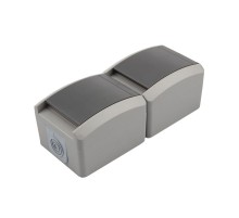 Блок вертикальный 2 розетки INDUSTRIAL IP54 с заземлением, о/у, серый  KR-78-0615  Kranz