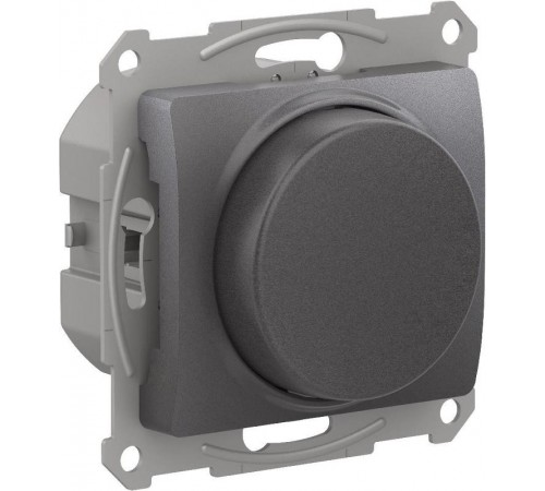 Glossa Графит Светорегулятор (диммер) повор-нажим LED RC 400Вт механизм  GSL001323  SE