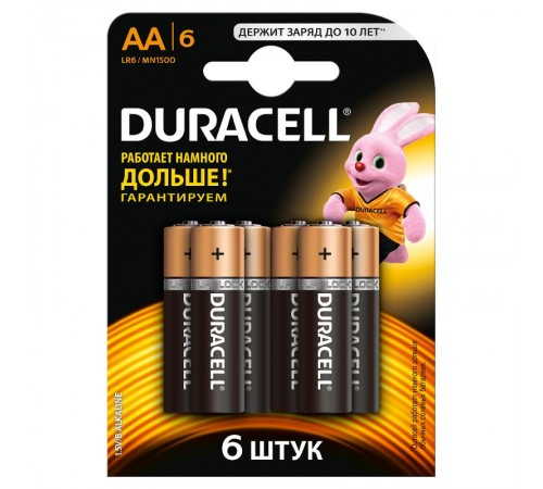 Элемент питания Duracell LR6-6BL BASIC  Б0014859  Duracell