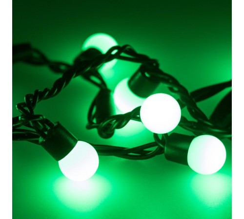 Светодиодная гирлянда ARD-BALL-CLASSIC-D17.5-10000-BLACK-100LED GREEN (230V, 7W)  025581  Arlight