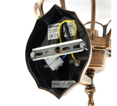 Светильник садово-парковый PL3701 60W 230V E27 180*200*320мм черное золото (на стену вверх)  11349  FERON