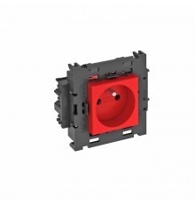 Розетка одинарная 0° Modul45connect франц. стандарт, 250 В, 16A (красный) (STD-F0C8 SRO1)  6120608  OBO Bettermann