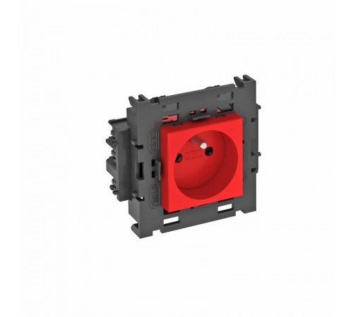 Розетка одинарная 0° Modul45connect франц. стандарт, 250 В, 16A (красный) (STD-F0C8 SRO1)  6120608  OBO Bettermann