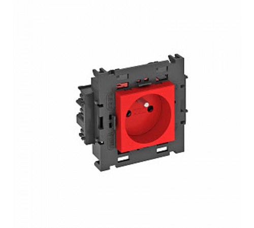 Розетка одинарная 0° Modul45connect франц. стандарт, 250 В, 16A (красный) (STD-F0C8 SRO1)  6120608  OBO Bettermann