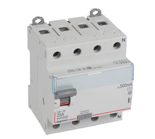 Выключатель дифференциальный (УЗО) DX3-ID 4п 25А 500мА тип AC  411732  Legrand