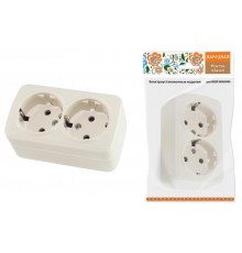 Розетка двойная 2П+3 открытой установки IP20 16А, сл. кость "Дача" Народная  SQ1824-0023  TDM