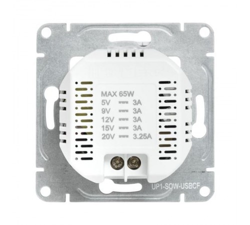 Механизм розетки USB-С, быстрая, белый Эпика EKF  UP1-SOW-USBCF  EKF