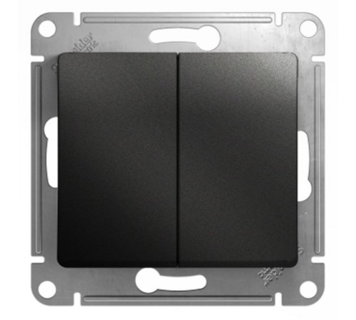 Glossa Антрацит Выключатель 2-клавишный, сх.5, 10АХ  GSL000751  SE