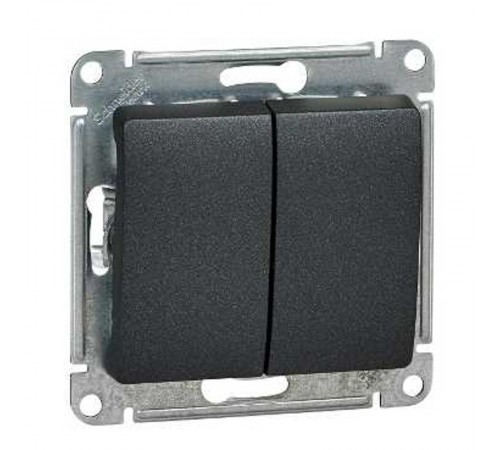 Glossa Антрацит Выключатель 2-клавишный, сх.5, 10АХ  GSL000751  SE