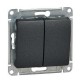 Glossa Антрацит Выключатель 2-клавишный, сх.5, 10АХ  GSL000751  SE