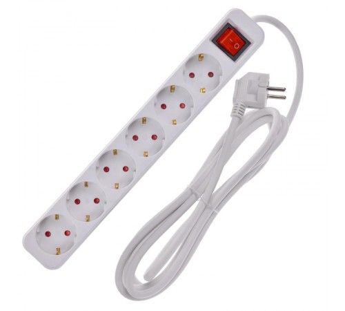 UMA Удлинитель У06К 6 мест 2P+PE 3м 3х1,5мм2 16А белый   UM-YP10-16-06-03-ZK-K01  IEK